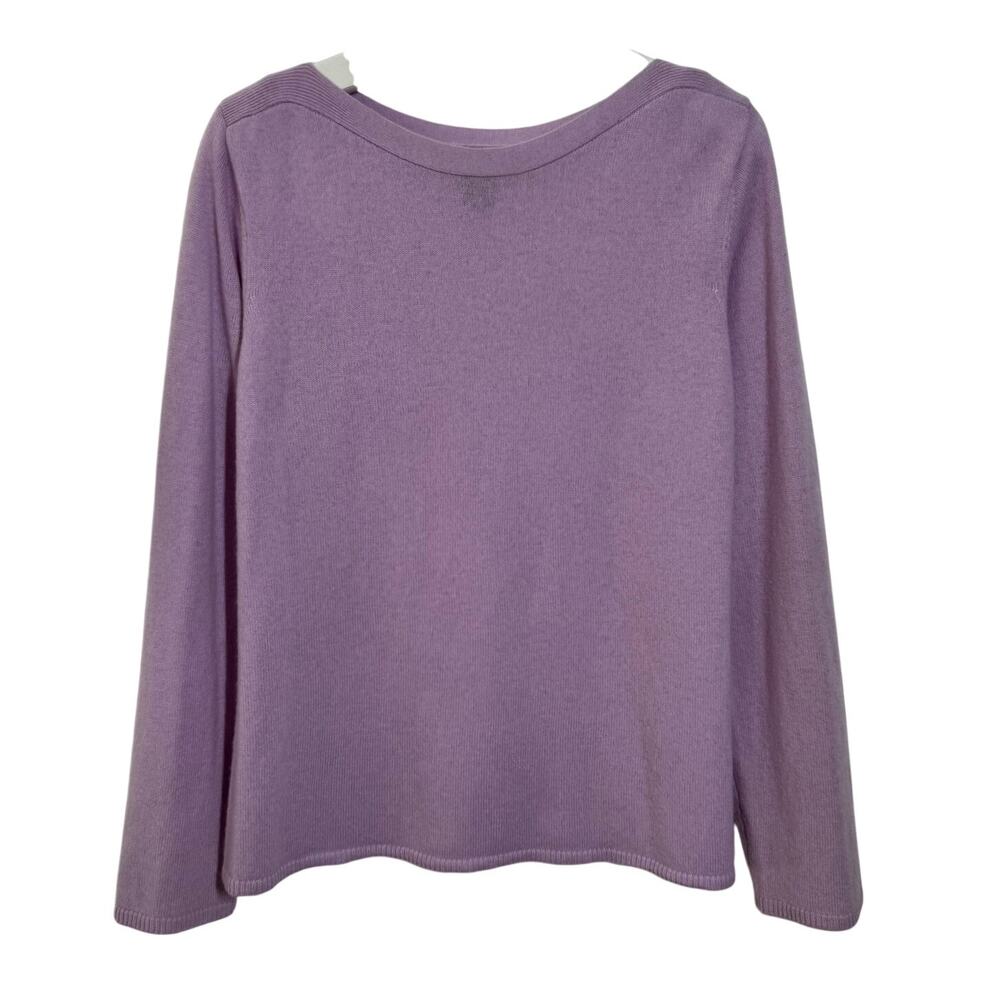 Peck & Peck Boat Neck 2 Ply Cashmere Sweater Women XL Lavender Purple Spring